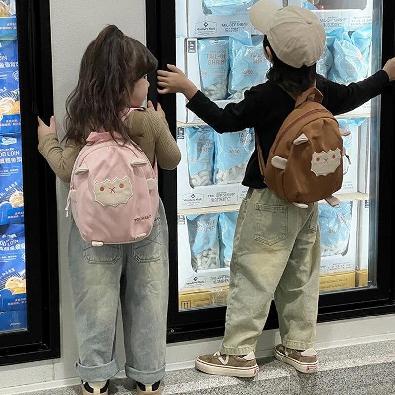 Cute Cartoon Baby Backpack Canvas School Bags for Girls Boys Portable Kindergarten Kids Backpacks for Travel Infant Bag Small Size