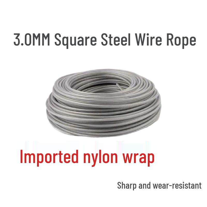 Steel Wire Braided Nylon Trimmer Line: Wear-Resistant, Sawtooth Weeding Rope for Mowing.