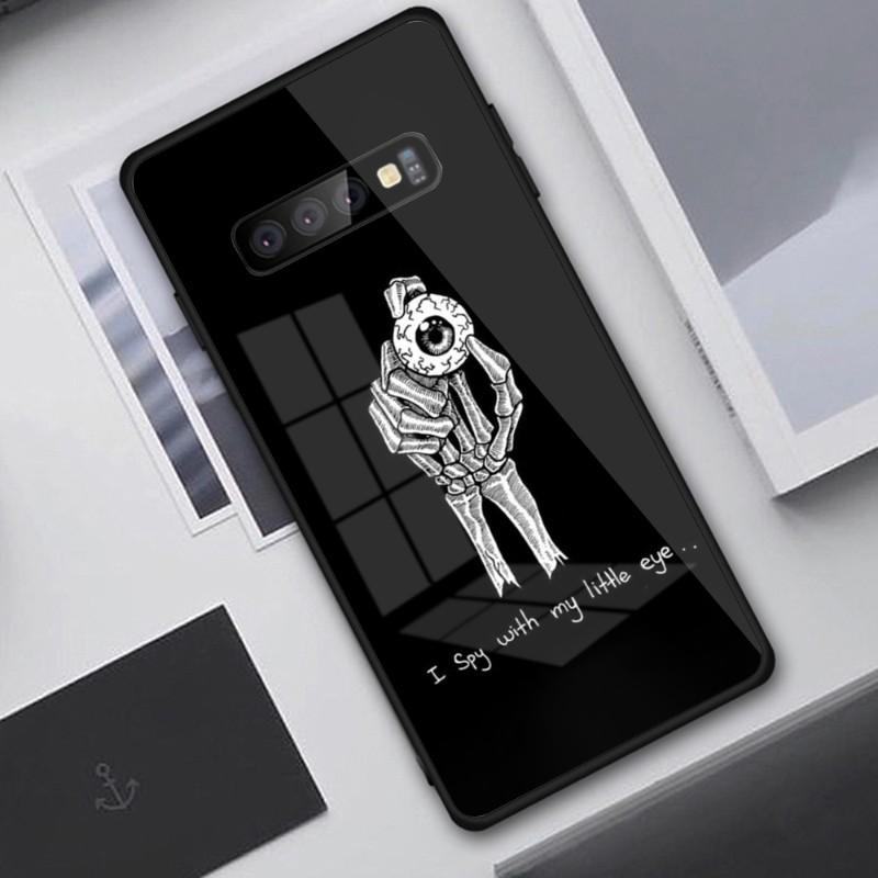 

Чехол для телефона Coo с черепом и текстом для Samung A32 A51 A52 ПРИМЕЧАНИЕ 10 20 S10 S20 S21 S22 Pro, ультра черный стеклянный чехол для телефона из поликарбоната Samsung Note10Pro