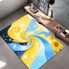 Modern Abstract Swirl Carpet with Sunflowers and Stars Pattern Suitable for use as an anti-slip for living room bedroom sofas
