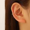 Clip per orecchio retrò francese a doppio strato in lega senza buco: Ear Cuff Semplice da Donna, Stile Freddo, di Nicchia Coreano, Temperamento