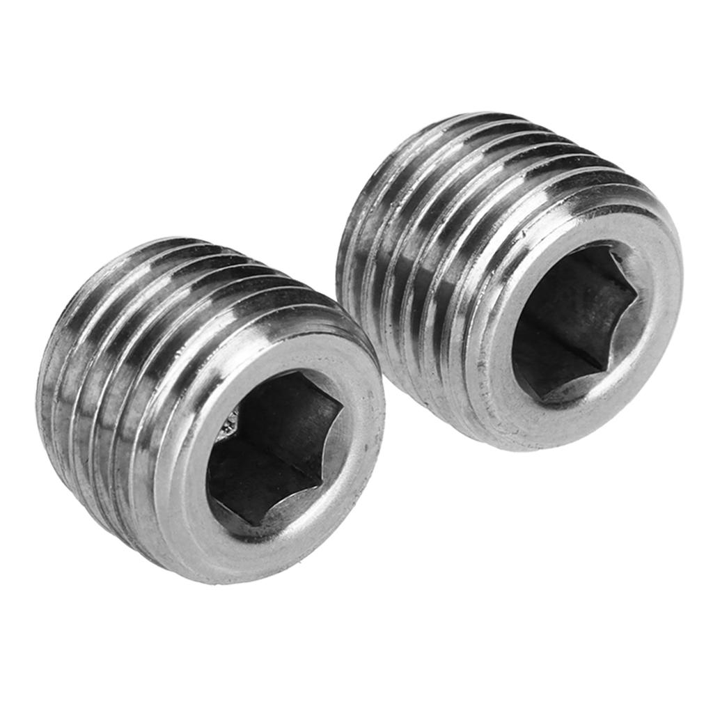 2PCS 1 4in NPT Pipe Plug Male Thread Fitting Stainless Steel Internal Hex Thread Plug Universal