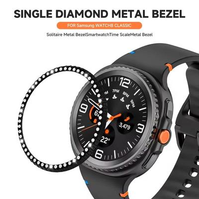 Diamant-Lünette für Samsung Galaxy Watch 8 Classic 46mm Schutzhülle Gehäuse für Galaxy Watch 8Classic PC Stoßfänger Ring Zubehör