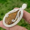 Daughters Day Sale 925 Silver Oval Mariam Jasper Gemstone Wire Wrapped Pendant