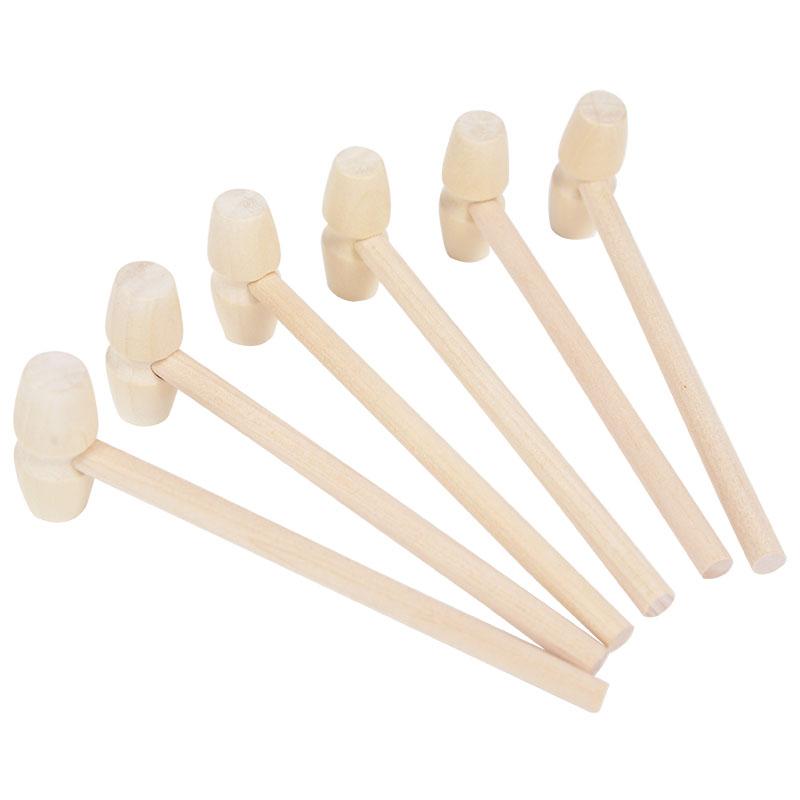 5pcs Mini Wooden Hammer Pounder Replacement Wood Mallets Crab Seafood Crackers Kids Toys Wedding