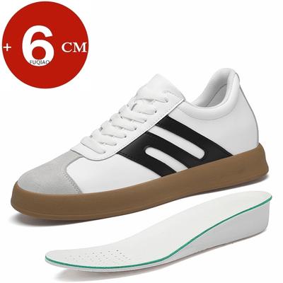 6cm Męskie Buty Sportowe Casualowe Podwyższające Wzrost ze Skóry Bydlęcej Modne Oddychające Buty na Podwyższeniu Platforma Wygodne Buty do Chodzenia