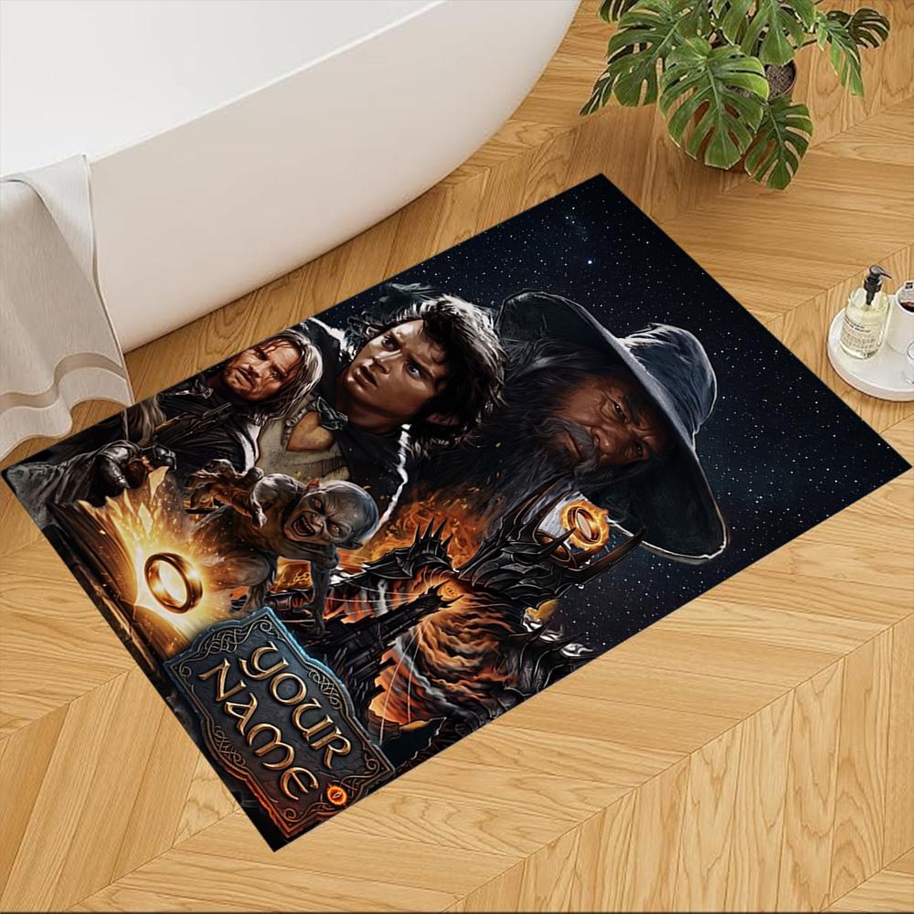 Lord Rings Customized Name Floor Rug Office Rug Design for Balcony Living Rooms Bedrooms Kitchen Antislip Carpet Anime Office Decor