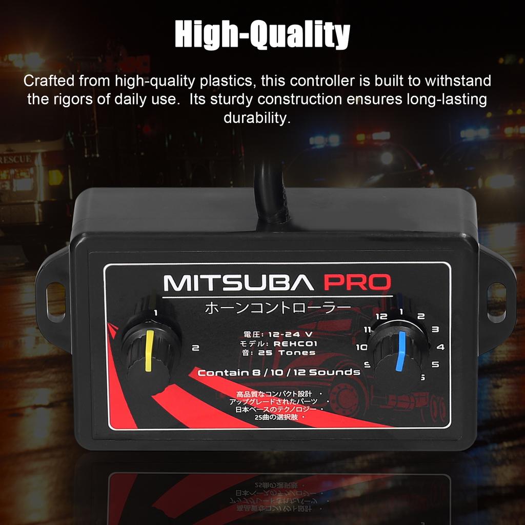 25Tone Car Horn Controller Electric Horn Speaker Sound Control Unit 1224V for Car Truck Marine