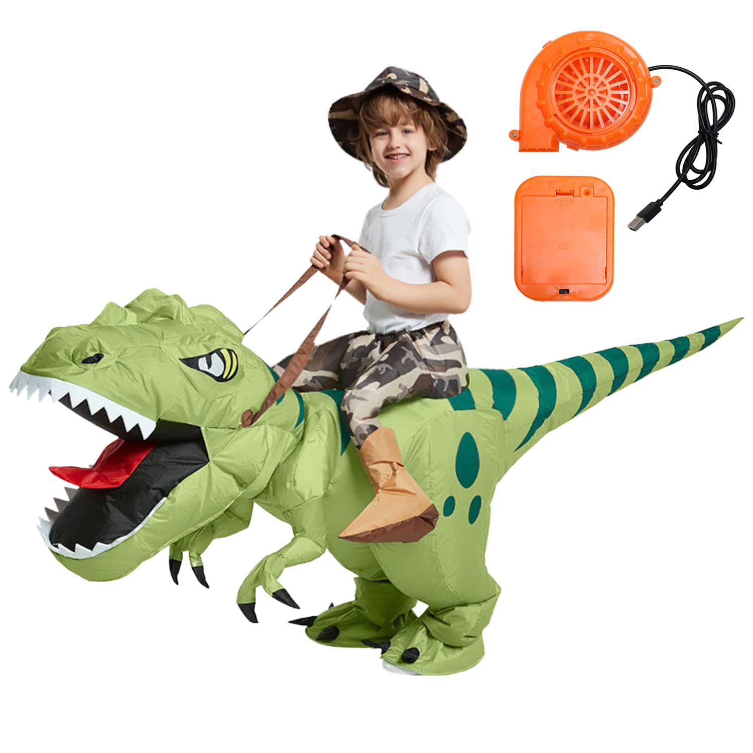 

Косплей на Хэллоуин Детский костюм динозавра для детей Костюм монстра-райдера Костюм для мальчиков и девочек Милый надувной динозавр-тираннозавр с воздухом [MRG]