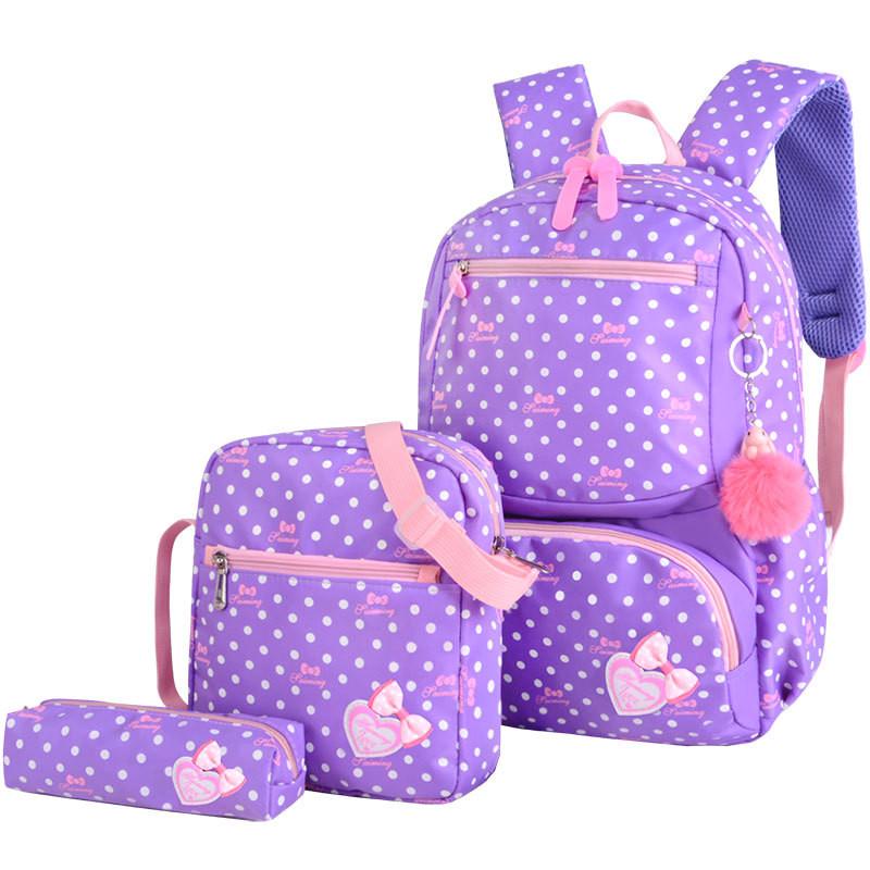 3pcs/set Printing School Bags Backpacks Schoolbag Fashion Kids Lovely Backpack for Children Girls School Bag Student