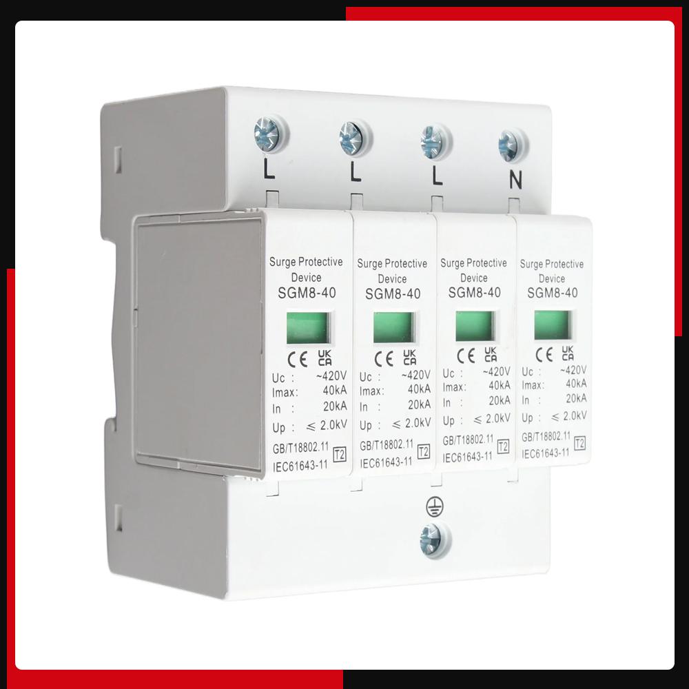 Low-voltage Protector Arrester Device 4P 20KA-40KA House Surge Din Rail for Thunder Protection Tools