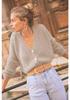 Damen V-Ausschnitt Mohair Cardigan - Langarm, Lochmuster, einfarbige Basis für Frühling & Herbst