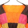 ISSEY MIYAKE Long Sleeve Square Neck Pleated Cut Orange Tops Women Used
