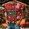 Men's Casual Shirt with Three-Quarter Raglan Sleeves Christmas Print