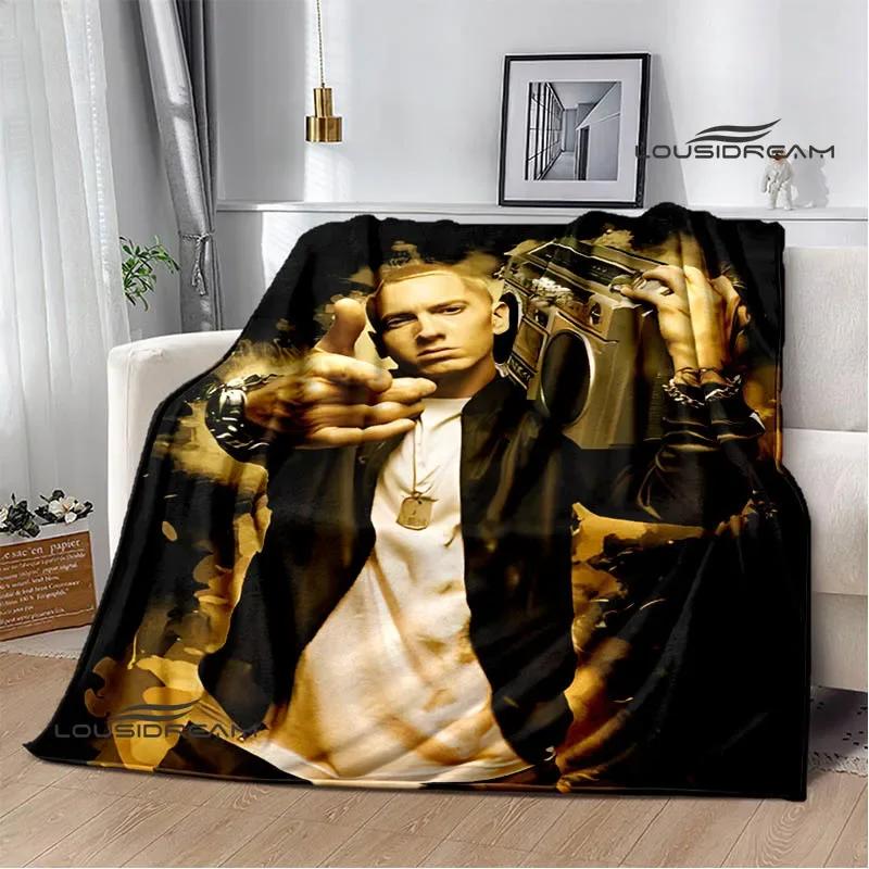 Eminem Hip -hop Singer Printing Blanket Warm Blanket Flannel Blanket Picnic Blanket Blankets for Beds Birthday Gift
