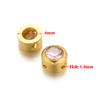 10pcs Stainless Steel 6mm Round Zircon Loose Spacer Beads for Jewelry Findings DIY Necklace Bracelets Supplies Earrings Making