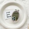 Rhinestone Bow Oval Mirror Sticker Mobile Phone Airbag Bracket Back Sticker Retractable Portable Makeup Mirror