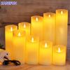 3PCS Flickering Swinging Flameless LED Candles Long Lasting USB Pillar Candle Window Lamp Portable Atmosphere Lamp