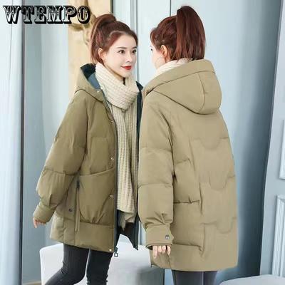 Damen Lange Daunen-Baumwolljacke Winter Locker und Dick Baumwolljacke Freizeit Damen Baumwolljacke