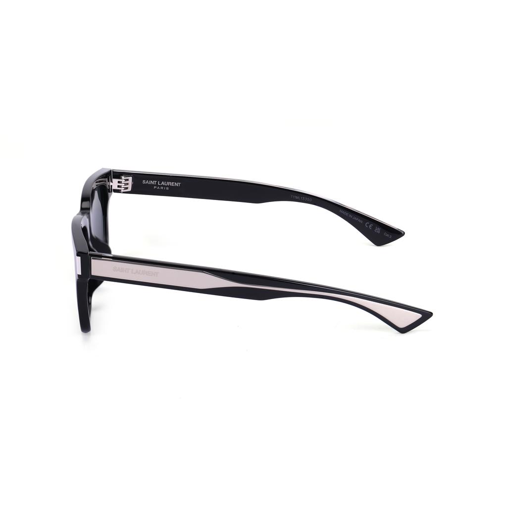 Saint Laurent Full Frame Design Metal Resin Acetate Rectangular Sunglasses Unisex sunglasses Black 822253Y99671033