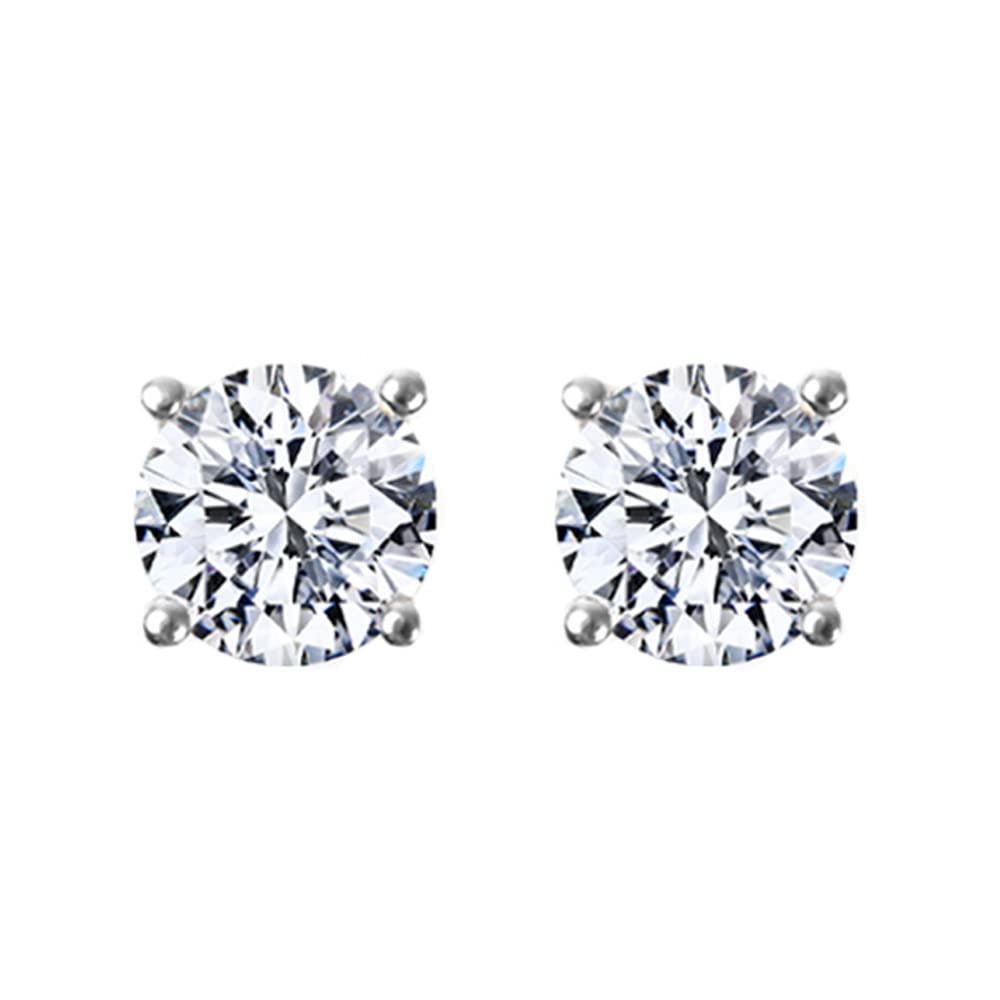 Diamond Lab Moissanite Earrings for Single Silicone Backing Box Women, Stone, SV925, Popular, Platinum, 0.5ct, Included, [Gift Set]