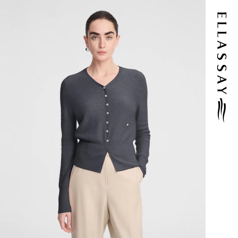 ELLASSAY Women's Elegant Cashmere V-neck Cardigan Sweater