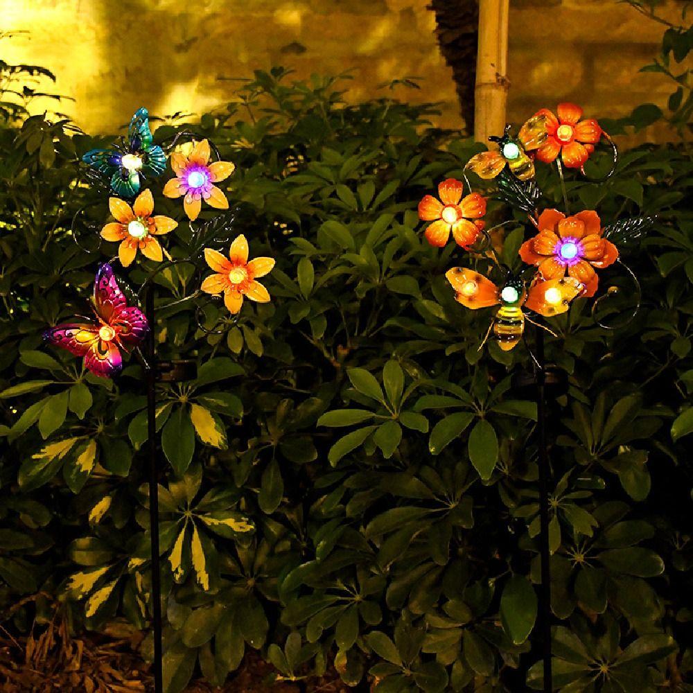 Realistic Solar Garden Floor Lamp Waterproof Solar Stake Light Landscape Lawn Lamp  House