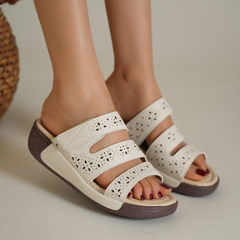 New Summer Flat Plus Size Peep Toe Wedge Platform Women's Sandals