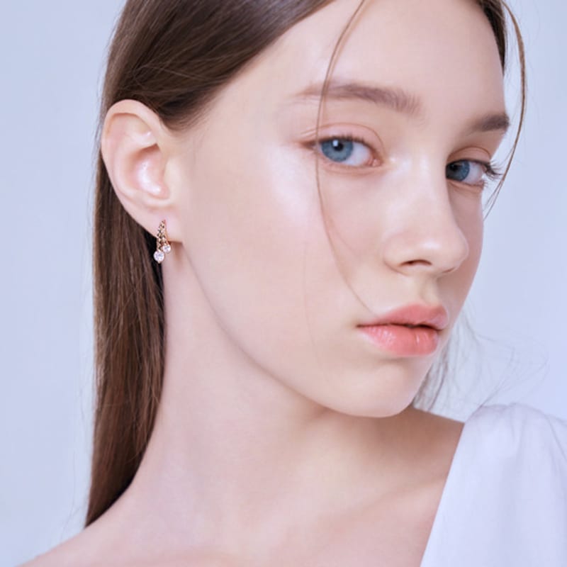 ELLE Jewelry 14K Coconut Cut One-Touch Earrings (Gold Pin) ELGPEE438