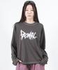 Deumakeu Graffiti Logo Text Boxy Long Sleeve - Charcoal