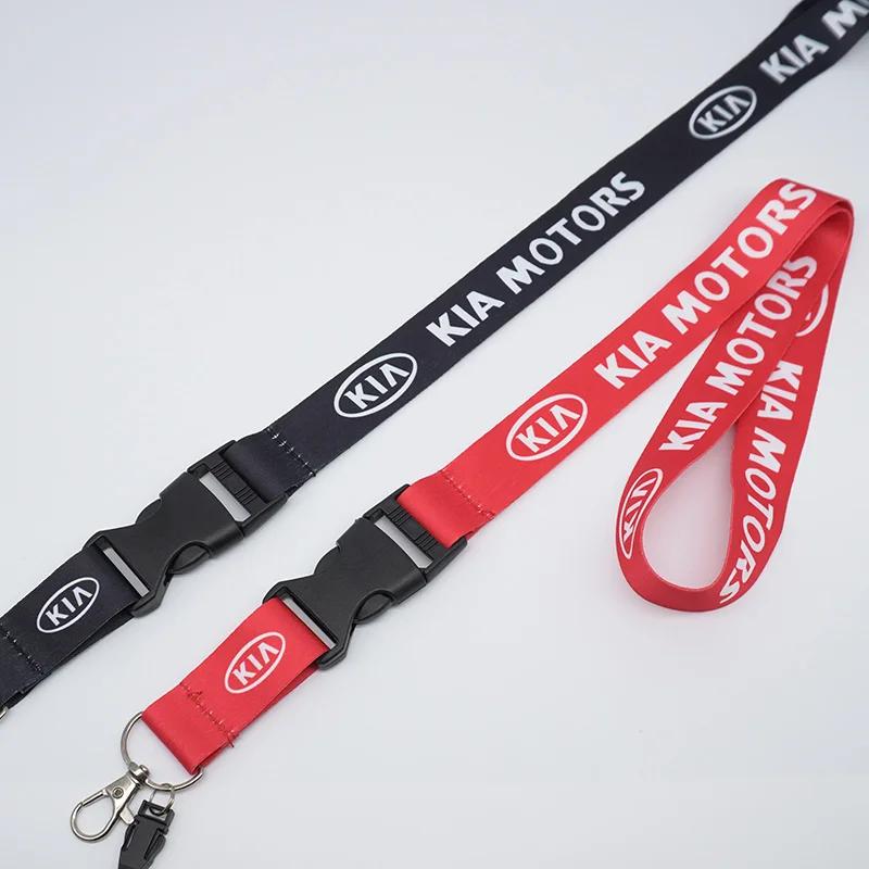 GYQJ3 Neck Strap Lanyard Keychain Work ID Card Hanging Rope Ring For KIA Ceed Sportage Rio Cerato Proceed K5 Optima Sedona Forte Venga