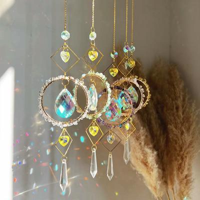 Artificial Crystal Wind Chimes Decorative Sun Catcher Pendant Outdoor Garden SunCatcher Room Aesthetic Decoration Home Decor
