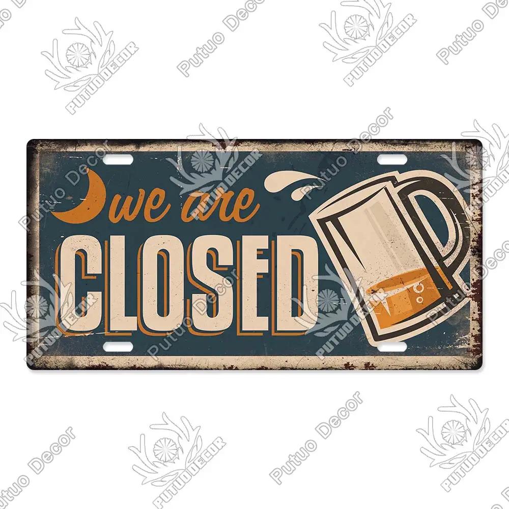 Putuo Decor Bier Metallschild Blechschild Plakette Metall Vintage Nummernschild Dekoration für Bar Pub Man Cave Wohnzimmer Wanddeko