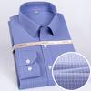 Men's Plaid Spread Collar Wrinkle-Free Long Sleeve Button-Down Shirt, 100% Cotton Regular Fit Business Casual Formal Office Wear