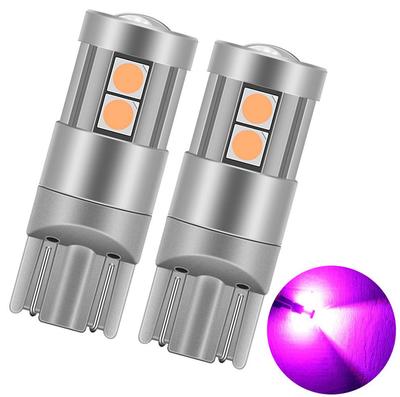 Explosive Light T10 LED Position Lamp/Room Lamp/License Plate Lamp, 3030 LED Element, DC12V-24V, Constant Current, Pink, 2 Pieces