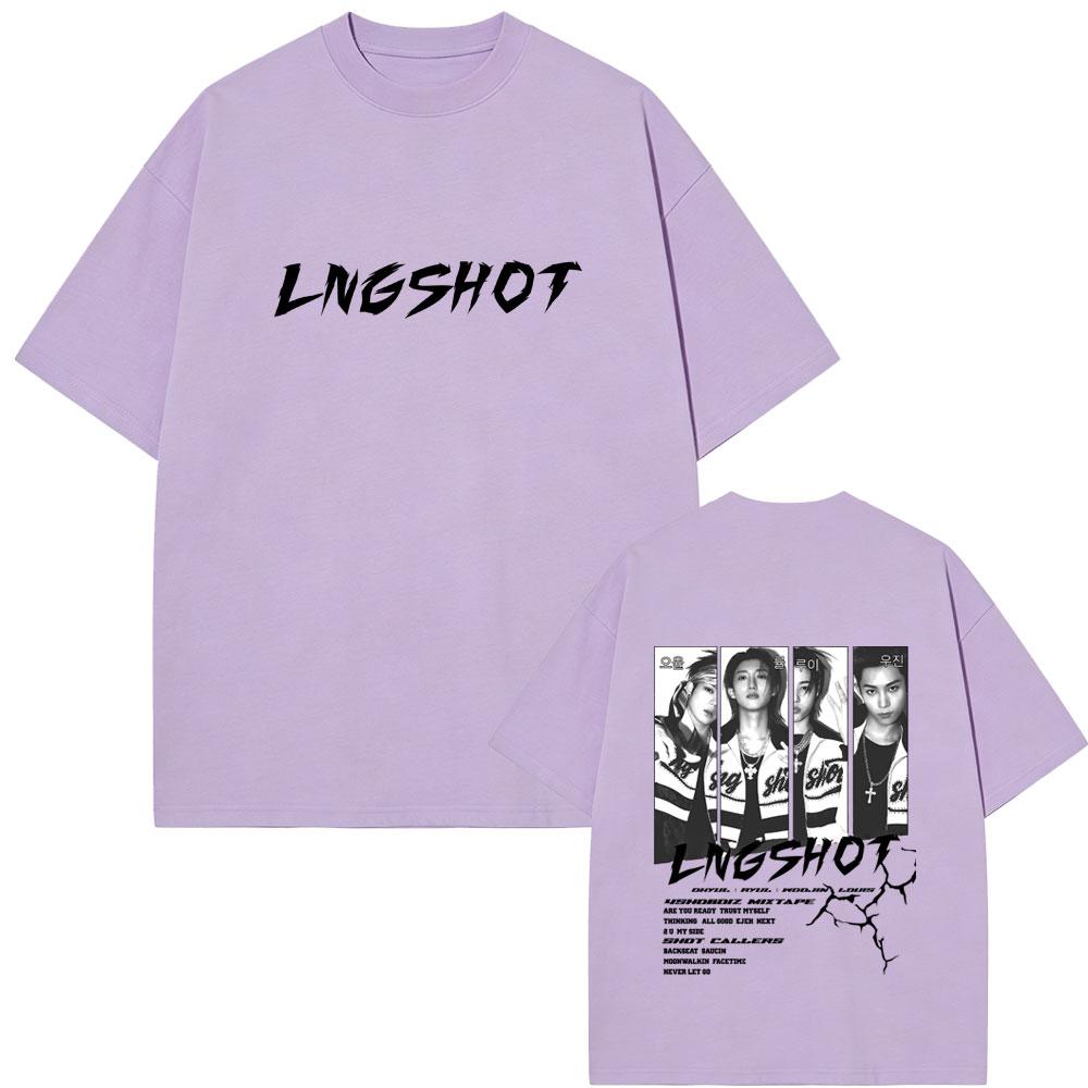 Korean Band Lngshot 4SHOBOIZ MIXTAPE Shot Callers Tshirt Unisex Women Kpop Fashion Streetwear Unisex Casual Soft Cotton T Shirts
