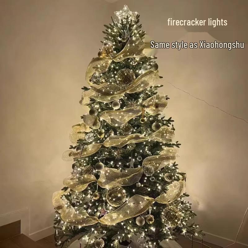Festive Copper Wire Firecracker Star Lights for Christmas Decor