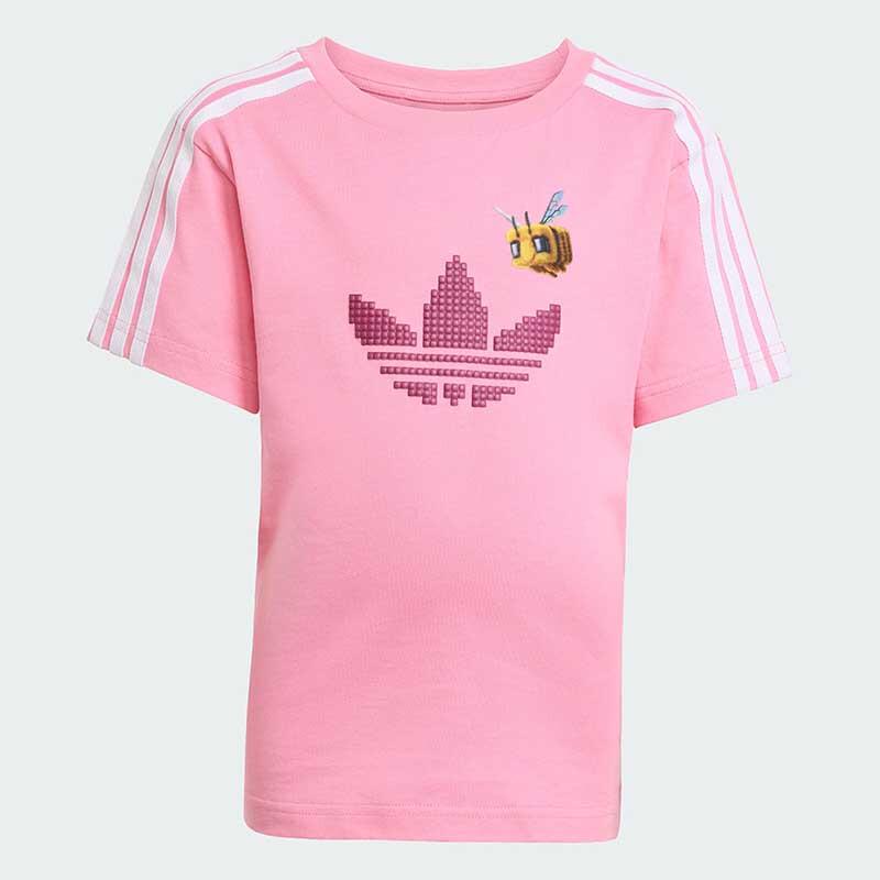adidas Girls' Minecraft Trefoil Sports Short Sleeve Set