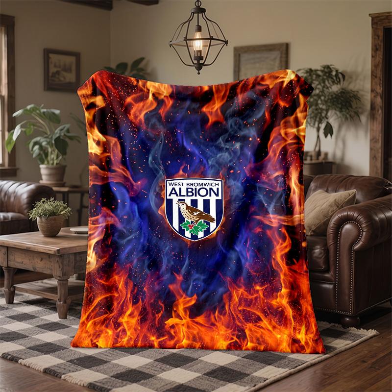 West Bromwich Albion Football Print Flannel Blanket Soft Warm Sofa Bed Throw Blanket For Home Office Bedroom