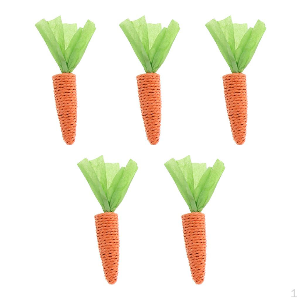 

5 Count Chew Toy, Rope Carrot Bite Toys For Hamster Mice Bunny 2