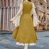 Women's Long Sleeve Dress Fall Casual T Shirt Loose Fit Pleated Front Dresses With Pockets