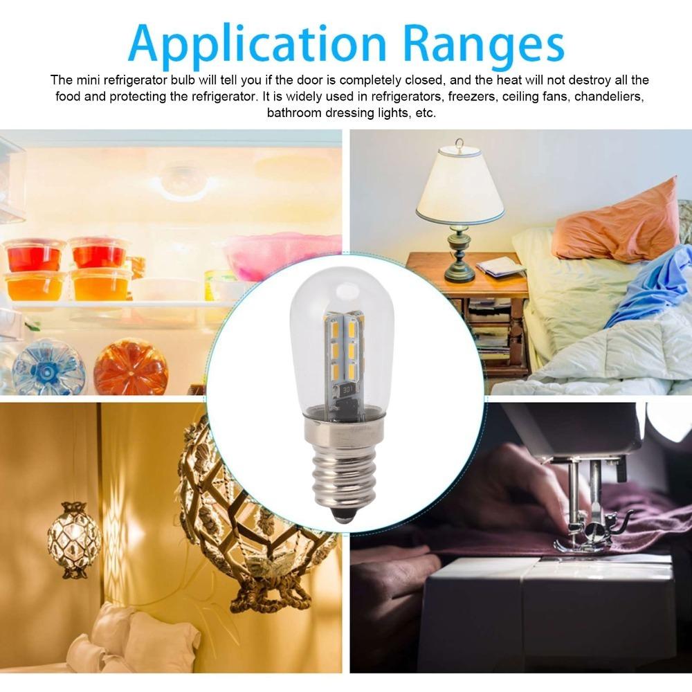 

5 Pack 24 SMD3014 LED Beads Refrigerator Light Bulbs 220V Fridge Lamp Bulbs LED Bulbs Freezer Warm White 2700K