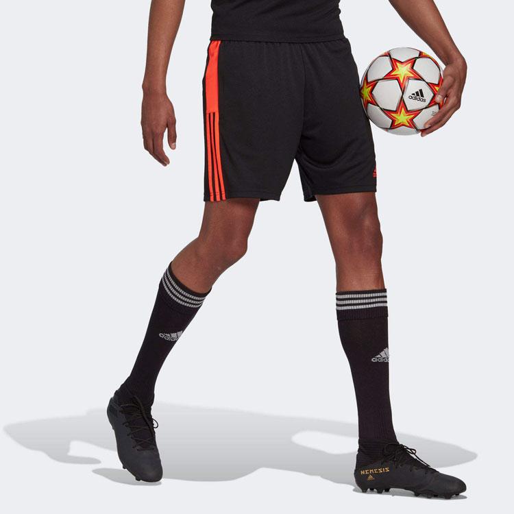 Adidas Tiro Essentials Three Stripe Color Block Logo Elastic Waist Football Shorts Men Shorts Black HM7934