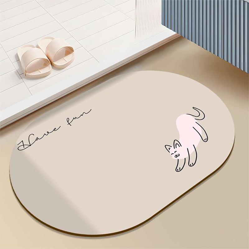 Japan JHMO Bathroom Floor Mat Door Toilet Soft Diatom Mud Absorbent Mat Non-slip Quick-drying Foot Mat Door Mat Oval
