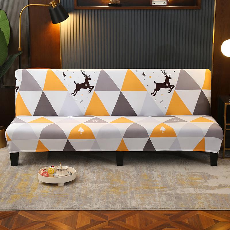 Stretch Futon Cover Armless Sofa Covers Sofa Bed Covers Couch Cover Sofa Slipcover Furniture Protector With Elastic Bottom 1Pc