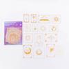 45 Pcs Bronzing Stickers Foil Gold Star Moon Flower Stickers Set Decorative Vintage PET Stickers For Scrapbook Diary Crafts Card