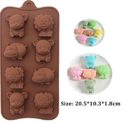 Cute Animal Cake Baking Tool Mould Lion Cow Bears Gummy Candy Silicone Molds Animal Chocolate 3D Jelly Pudding Mold DIY