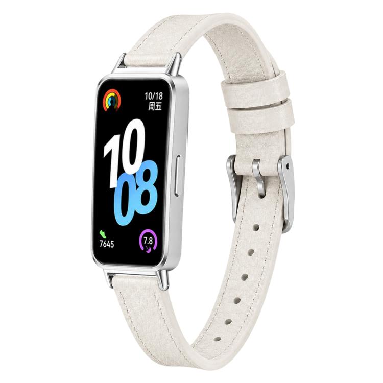 Litchi Texture Loop Buckle Vegan Leather Watch Band For Huawei Band 11 Pro / 11 Pro NFC / 11