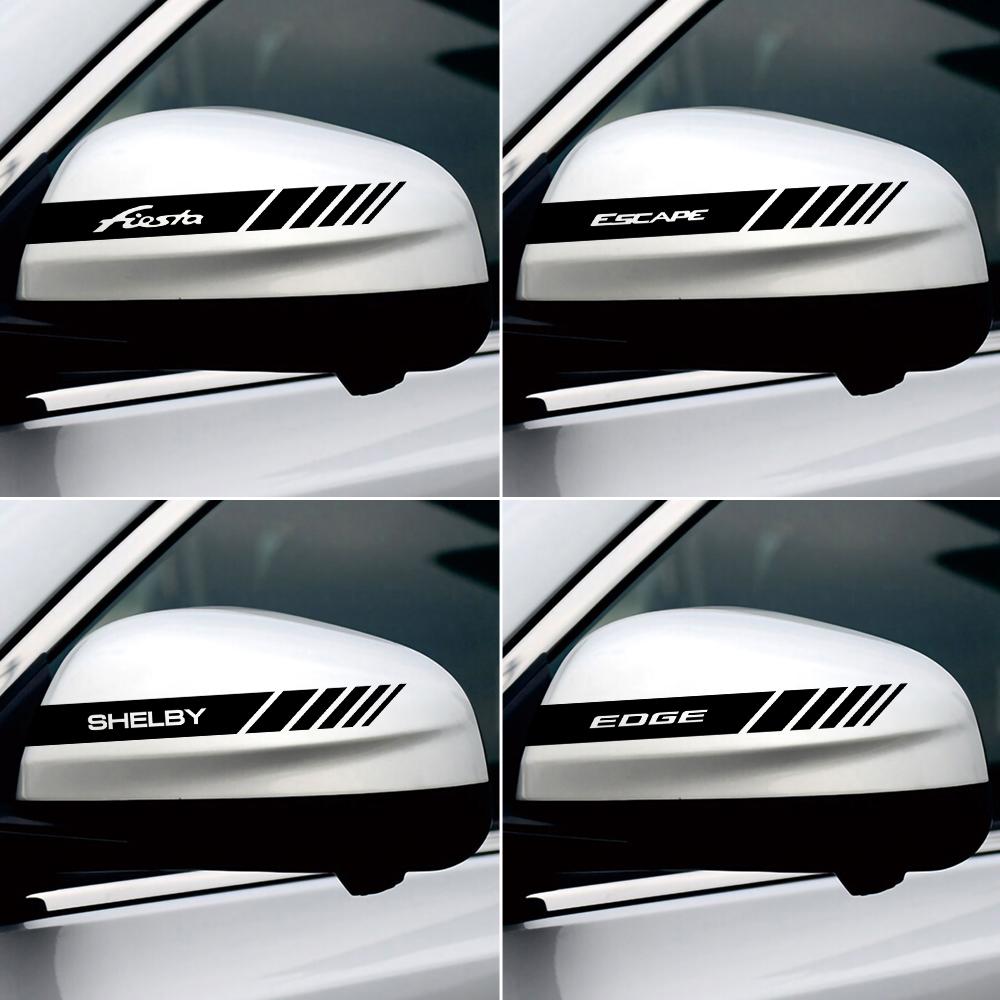 2Pcs Car Rearview Mirror Badge Side Body Stickers Auto Valve Cap For Ford Fiesta Fusion Explorer Escape Edge Kuga Mustang TaurusLZ7