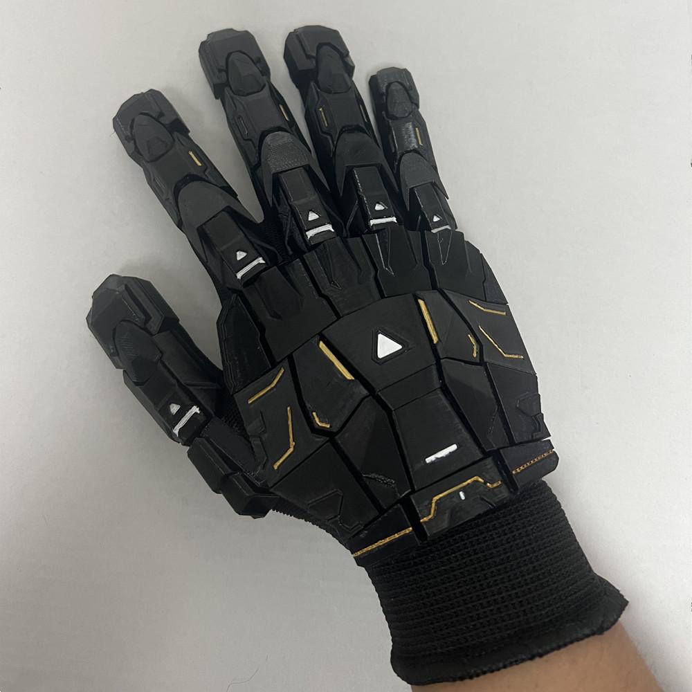 Guanti Esoscheletro Techwear Gotici Stampa 3D Incollaggio a Mano Guanti Meccanici Punk Armatura da Mano Indossabile Accessori Cosplay